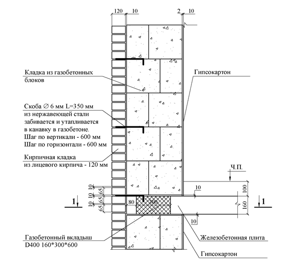 Схема дома из газобетонных блоков