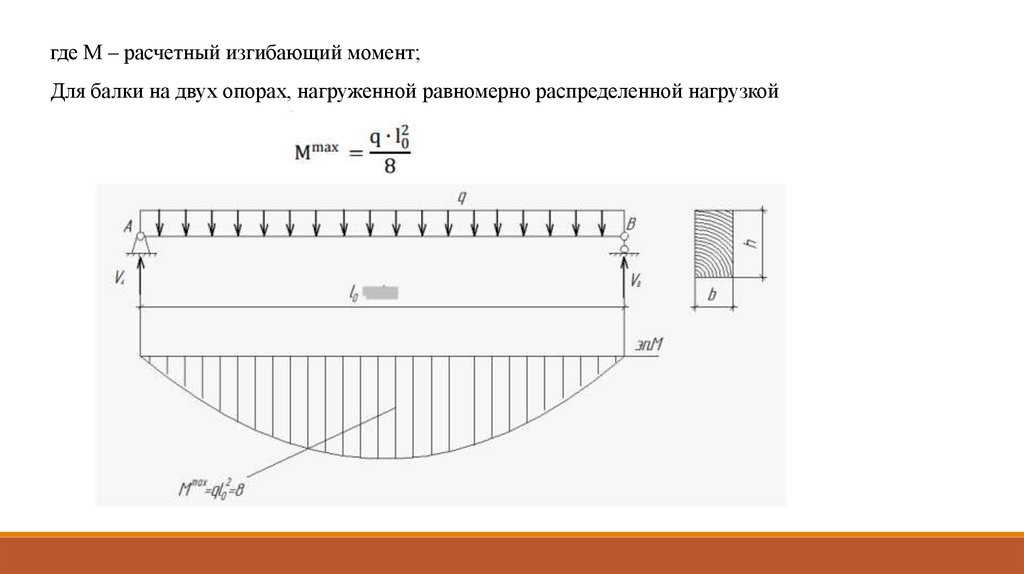 Максимальный момент формула. Формула изгибающего момента балки. Момент на балке с распределенной нагрузкой. Эпюра изгибающих моментов балки на двух опорах. Балка распределенная нагрузка изгибающий момент.