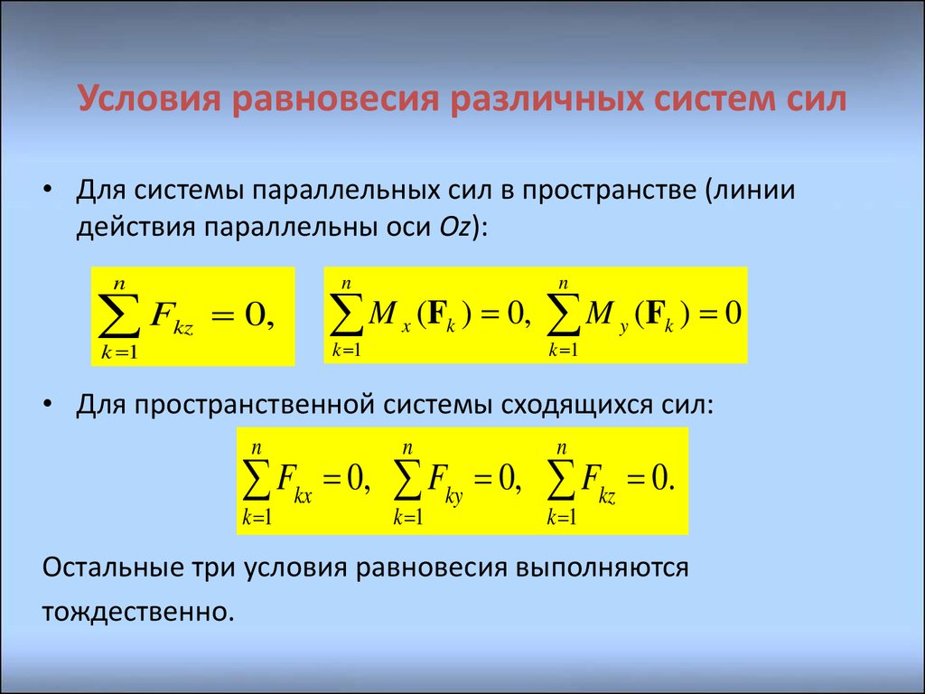 Равновесие плоской системы сил