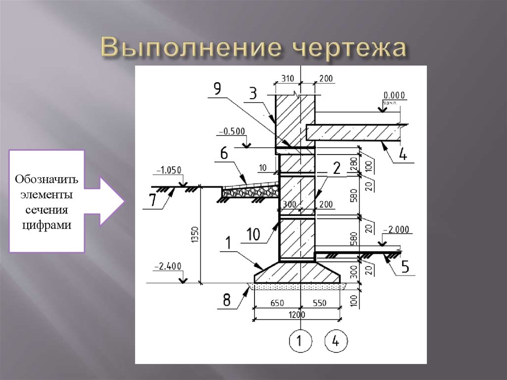 Узел ленточного монолитного фундамента чертеж dwg