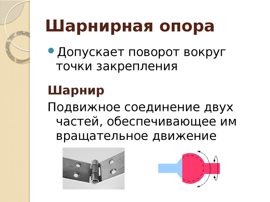 Презентация опора. Шарнирная опора это в технической механике. Шарнирно-неподвижная опора пример. Шарнирно неподвижная опора пример из жизни. Шарниры техническая механика.