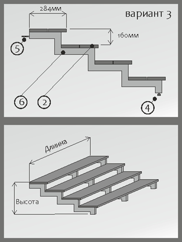 Чертеж ступенек крыльца