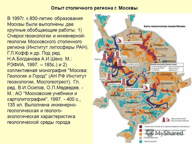 Карта карстово суффозионной опасности г москвы