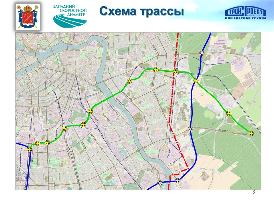 Восточная широтная магистраль санкт петербург схема на карте