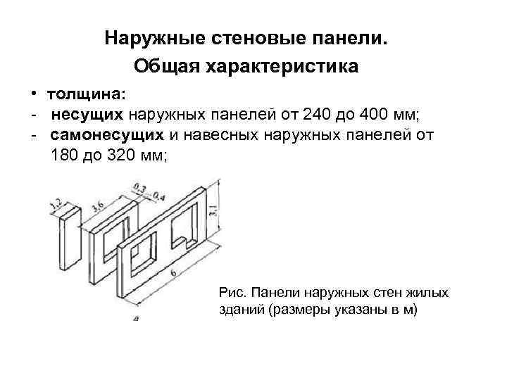 Толщина несущей стены в панельном доме