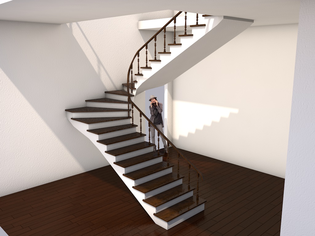 Бетонная лестница доме второй этаж