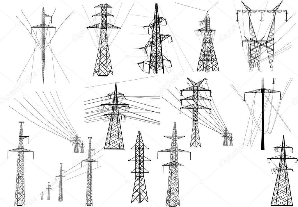 Как нарисовать линии электропередач