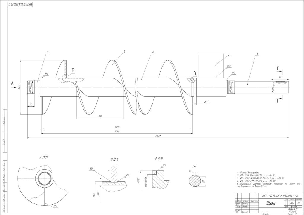 Чертежи шнеков