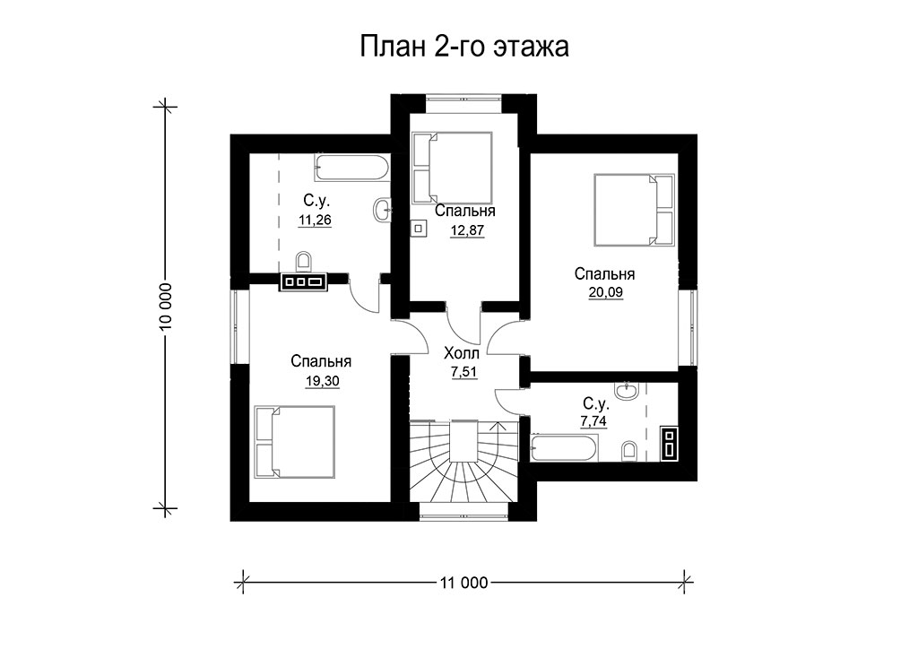 Проект дома 10х10 двухэтажный