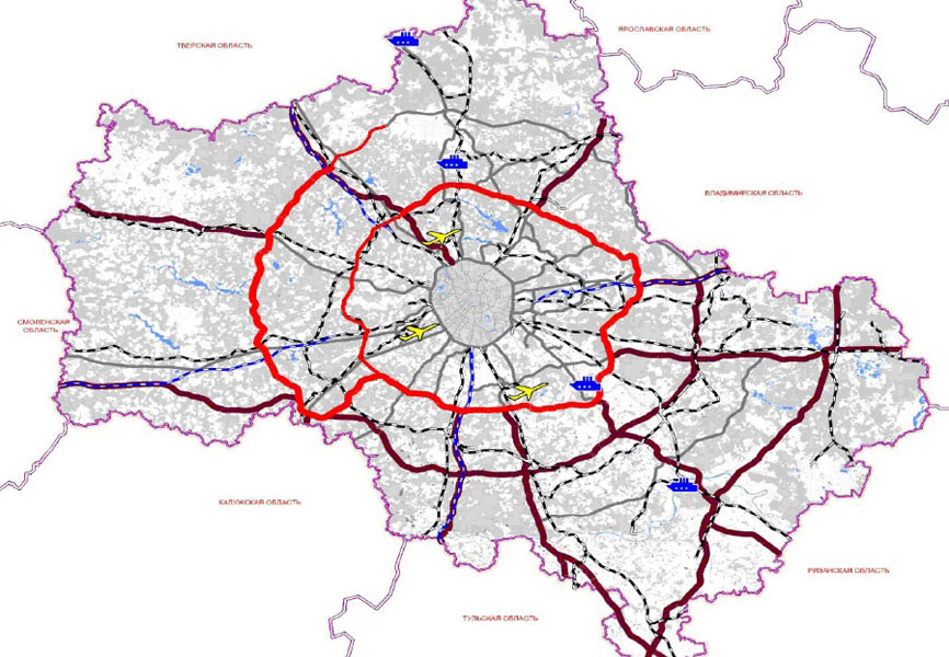 Карта официальных дорог московской области