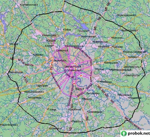 Первая бетонка вокруг москвы схема