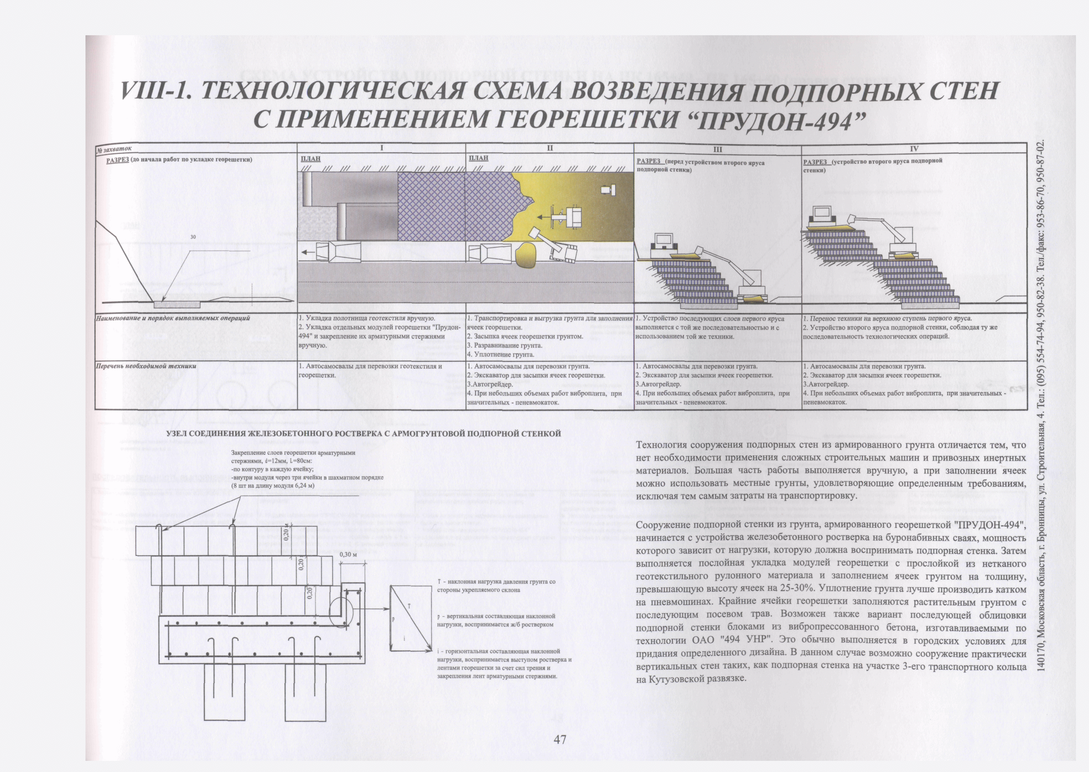 Технологическая карта на укрепление откосов георешеткой