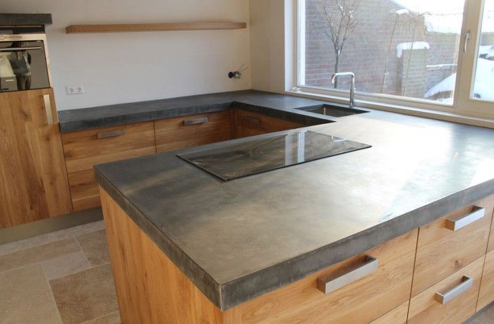 Кухонная столешница из бетона