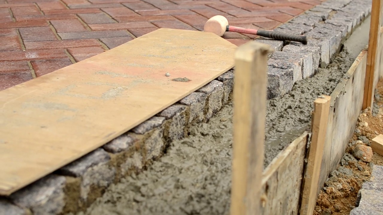Укладка клинкера на бетонное основание: Укладка клинкерной брусчатки на ...