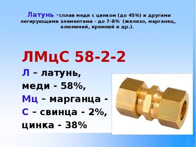 Презентация про латунь