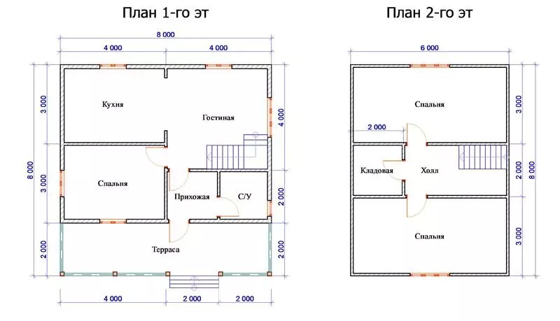 Проект дома 8х8 с мансардой из газобетона бесплатно чертежи и фото