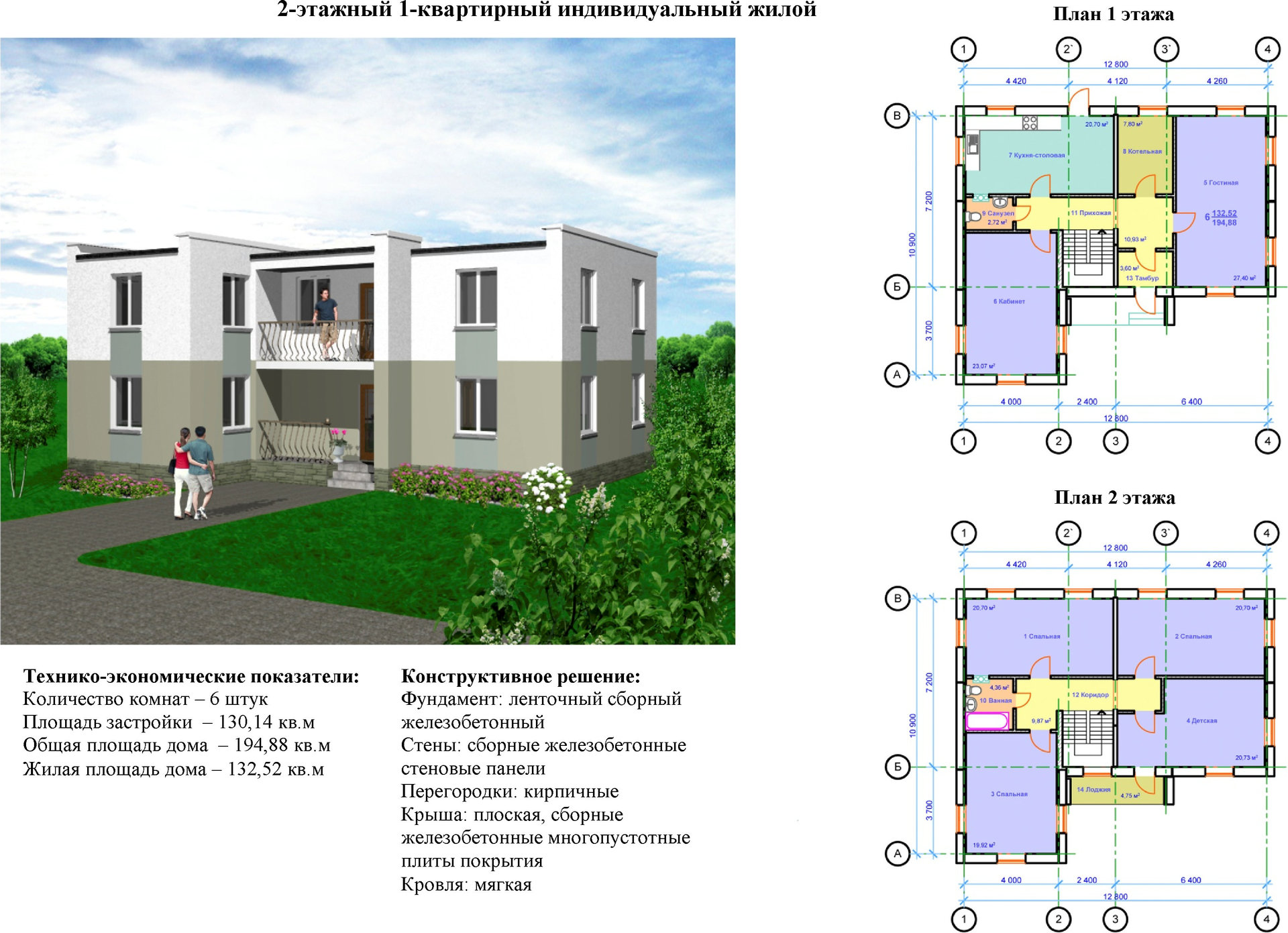 Проекты одноэтажных домов из железобетонных панелей