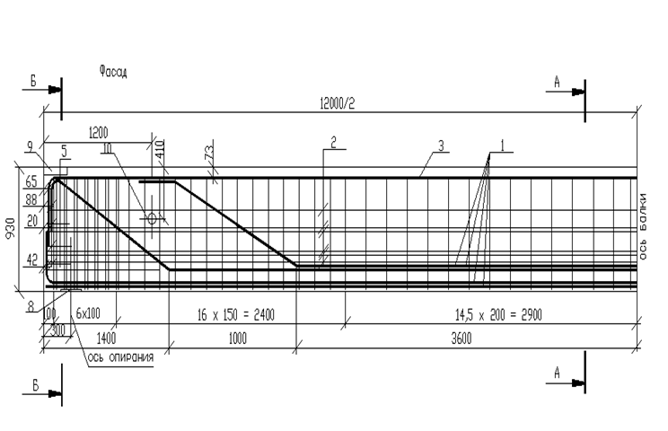 Армирование балки перекрытия чертеж