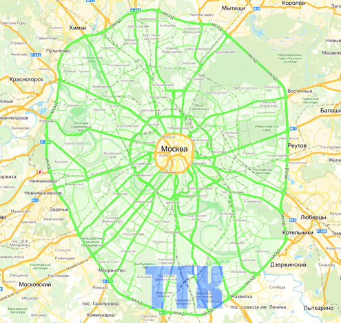 Третье транспортное кольцо вокруг москвы карта