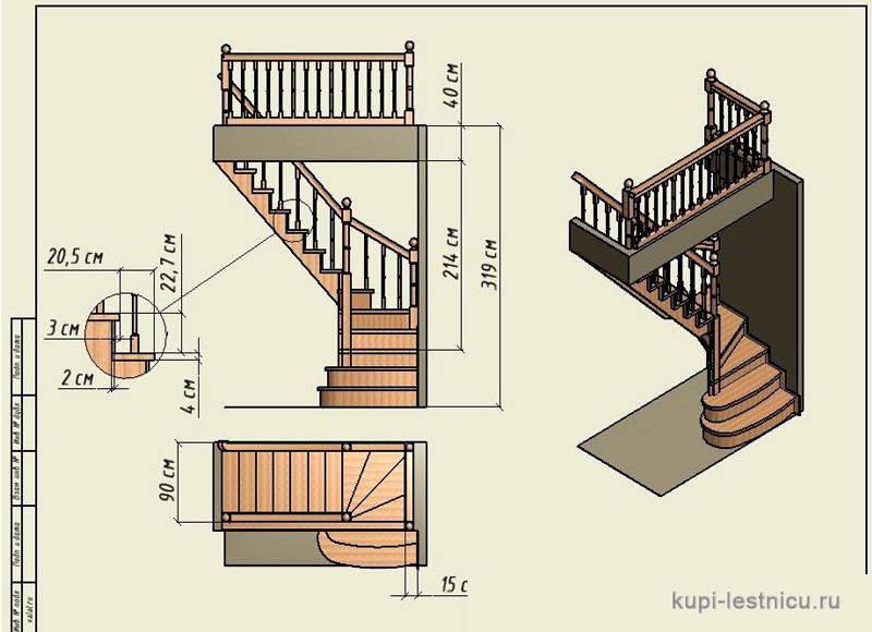 Как рассчитать лестницу на чертеже