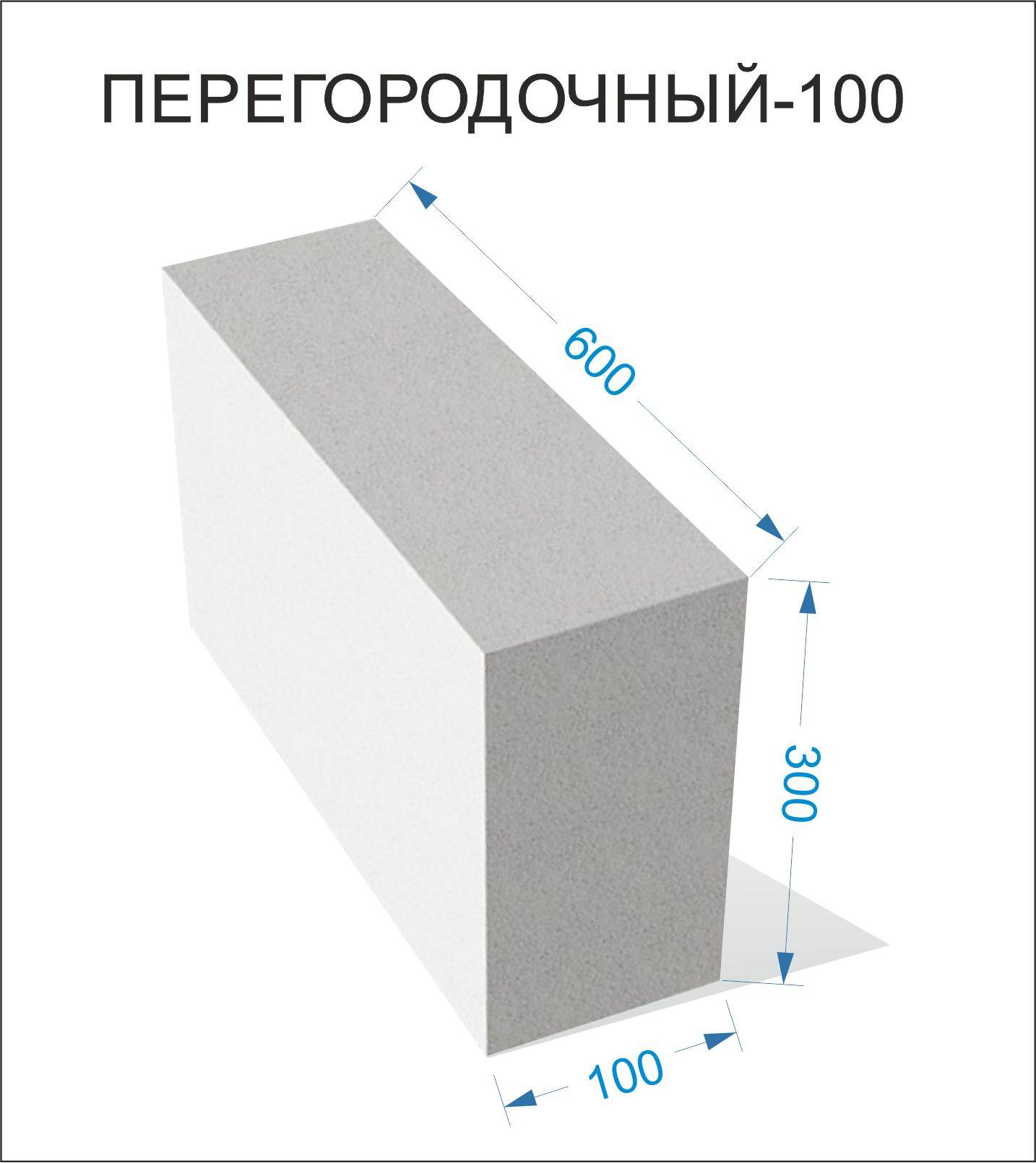 Габариты газобетонного блока толщиной 100мм