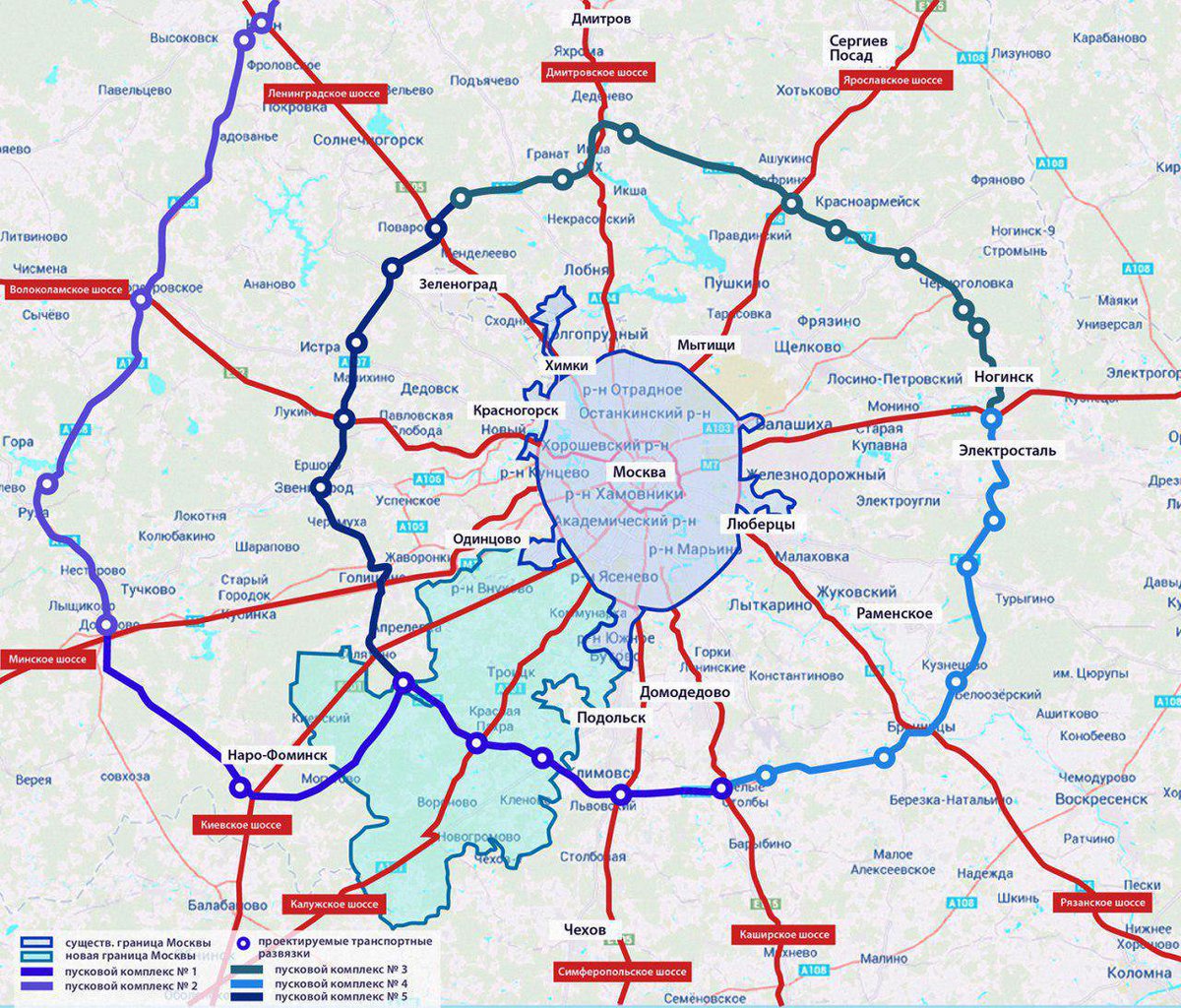 Третье транспортное кольцо на карте москвы схема