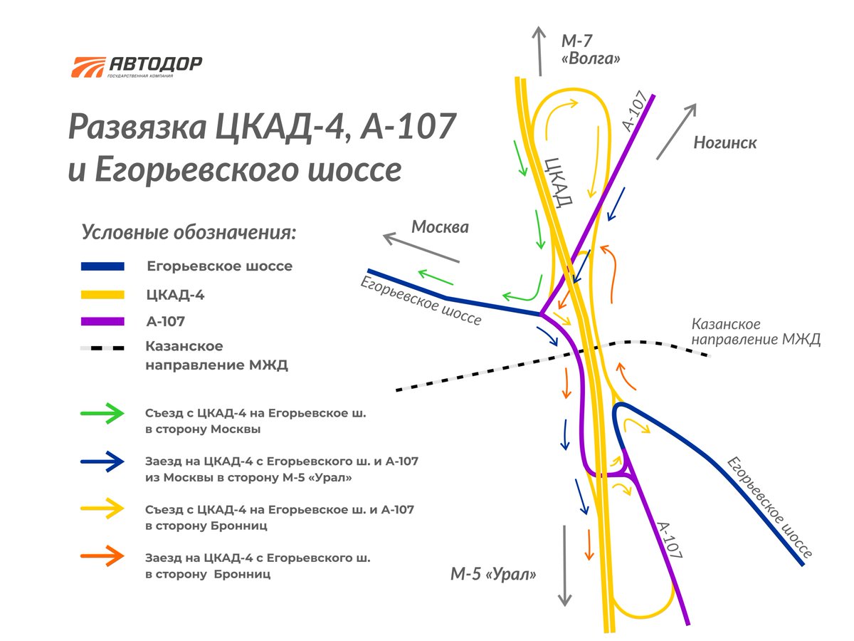 Схема развязки ЦКАД И Егорьевского шоссе