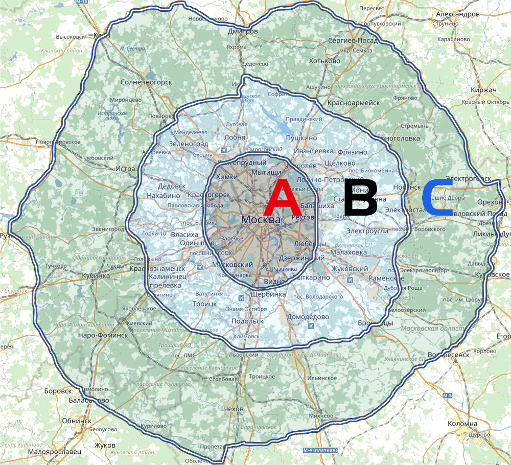 Первая бетонка вокруг москвы схема