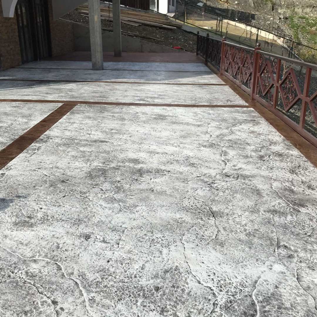 Печатный бетон старый гранит