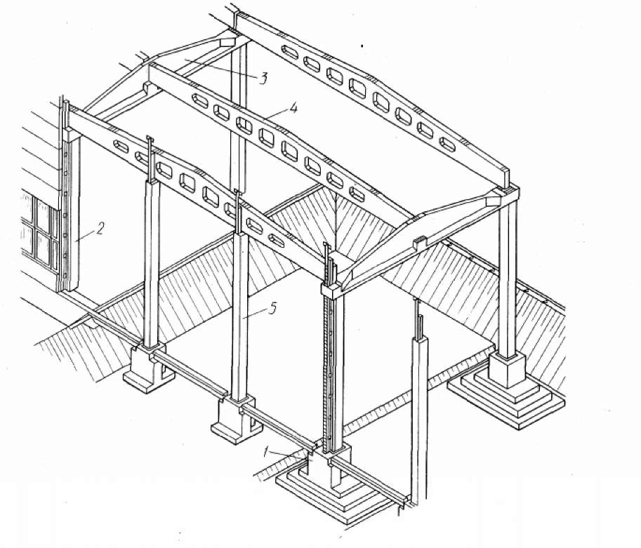 Конструктивная схема здания с фермой