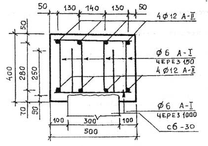Армирование ростверка чертеж