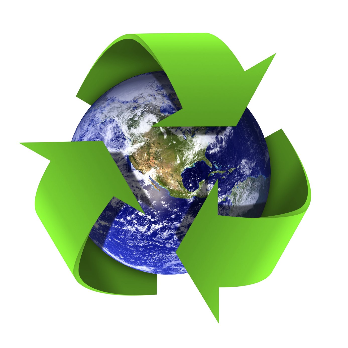 Знак переработки мусора с планетой