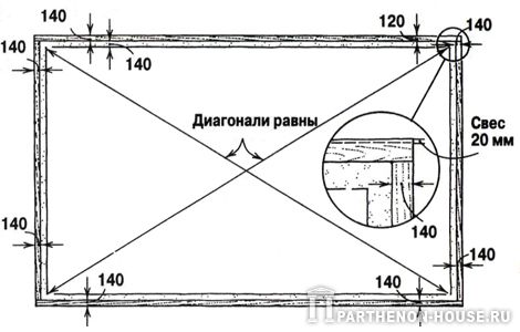 Фундамент диагональ схема