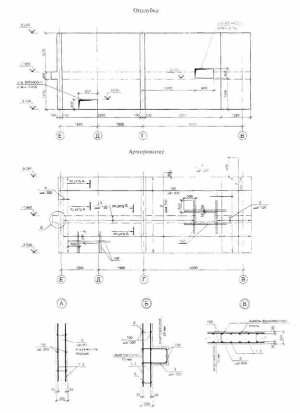 Армирование пилона чертеж