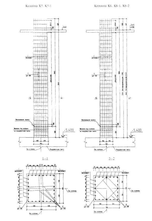 Армирование пилона чертеж