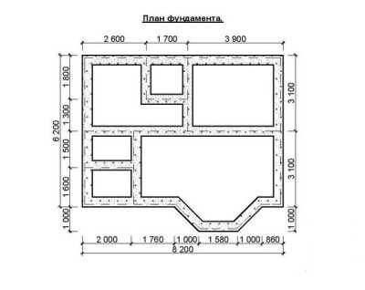 План фундамента 12 на 12