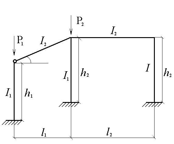 Расчетная схема рамы